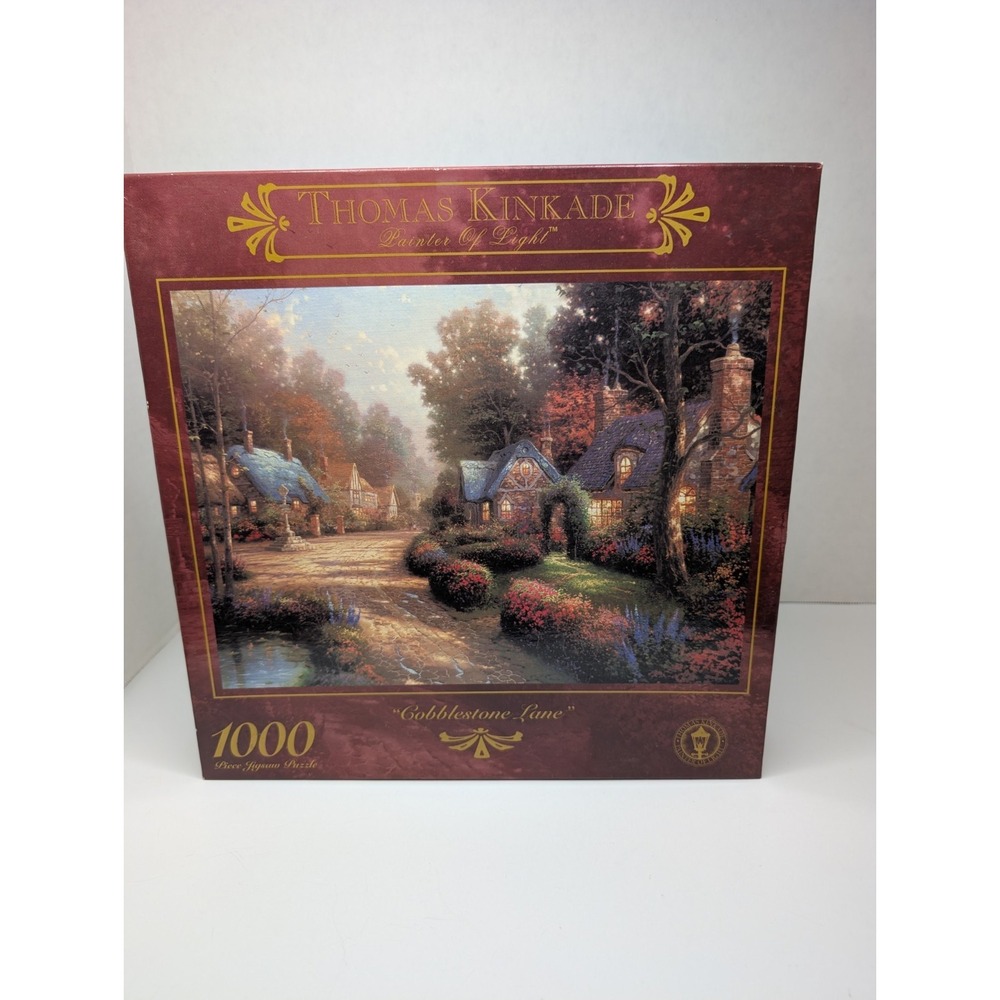 Thomas Kinkade Cobblestone Lane 1000 Piece Jigsaw‎ Puzzle Sealed Complete